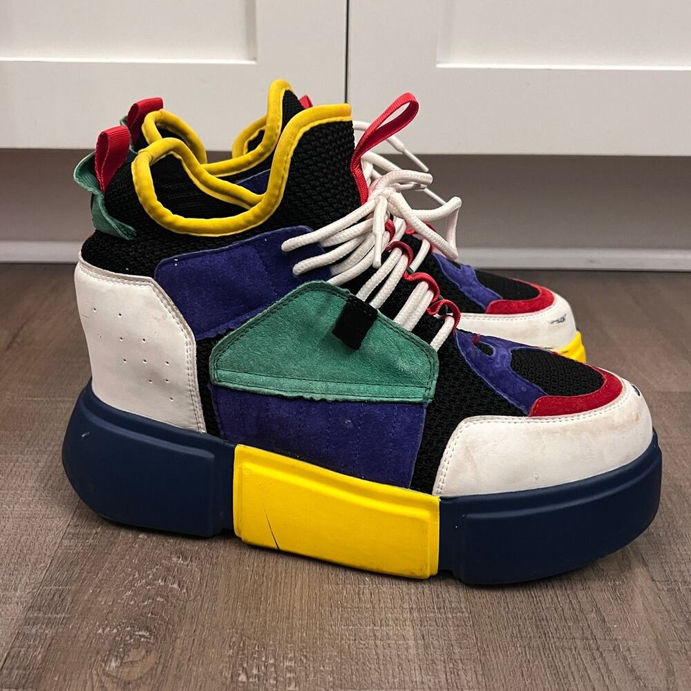 Anthony Wang Collection Cranberry-01 Chunky Platform Wedge Sneakers